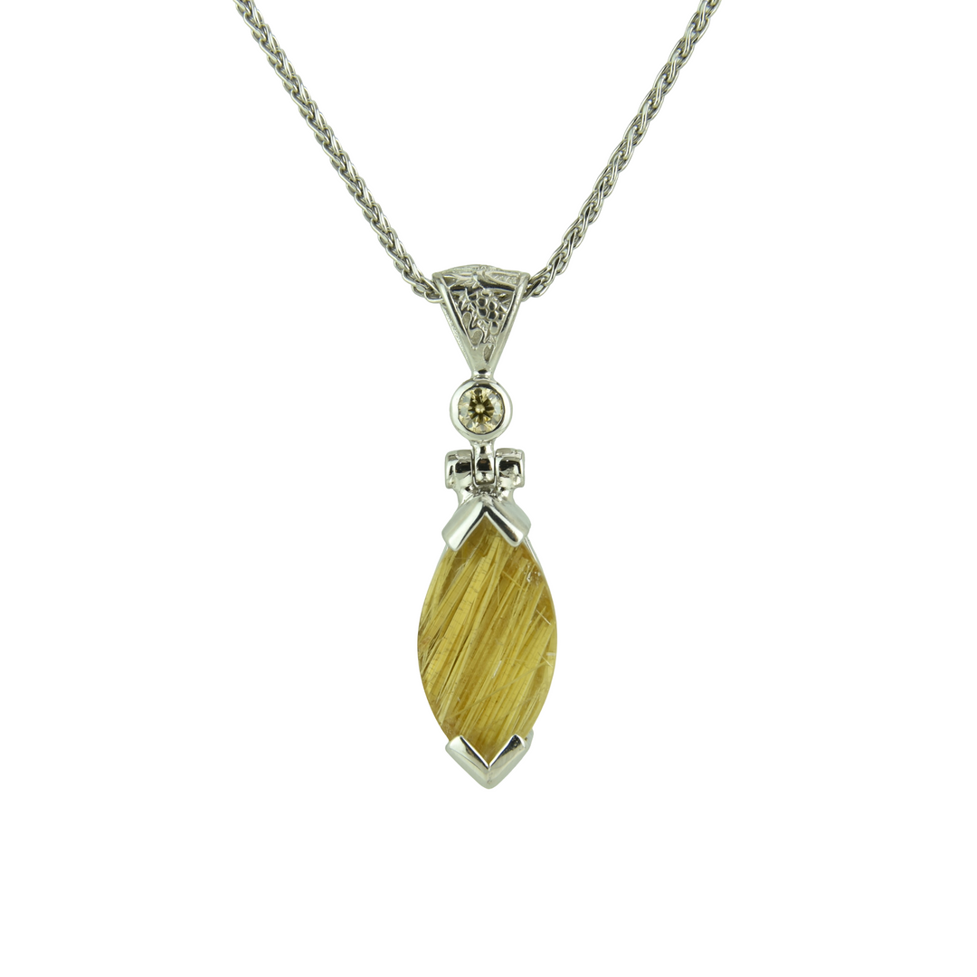 Golden Rutilated Quartz Pendant