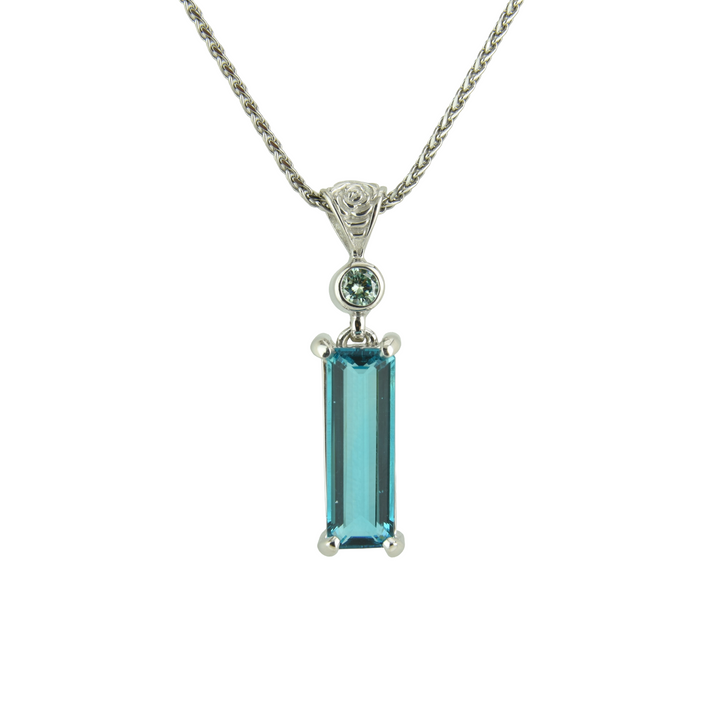 Blue Green Obsidian Pendant