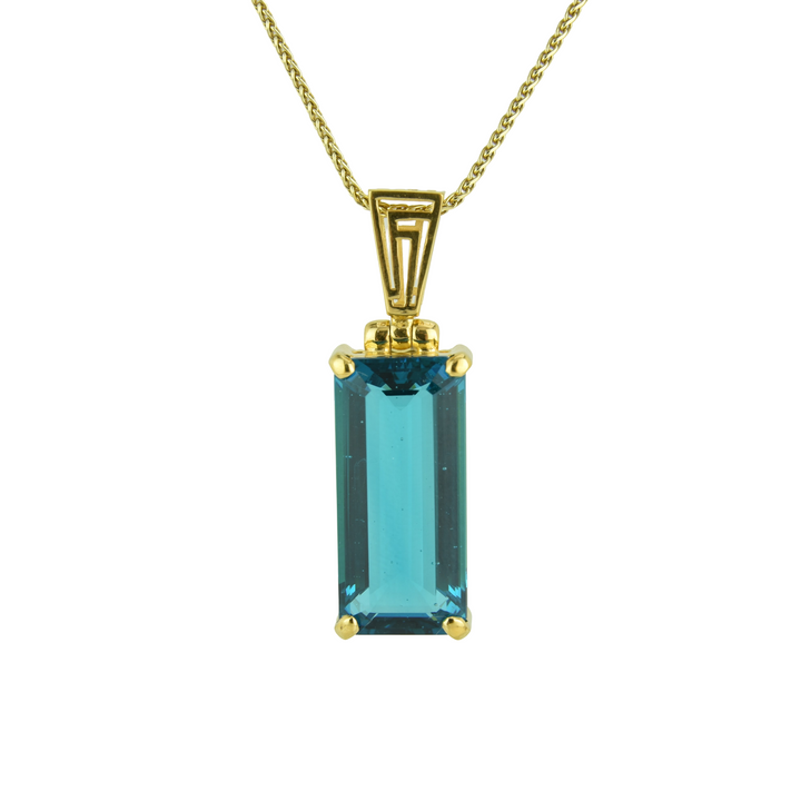 Blue Green Obsidian Pendant