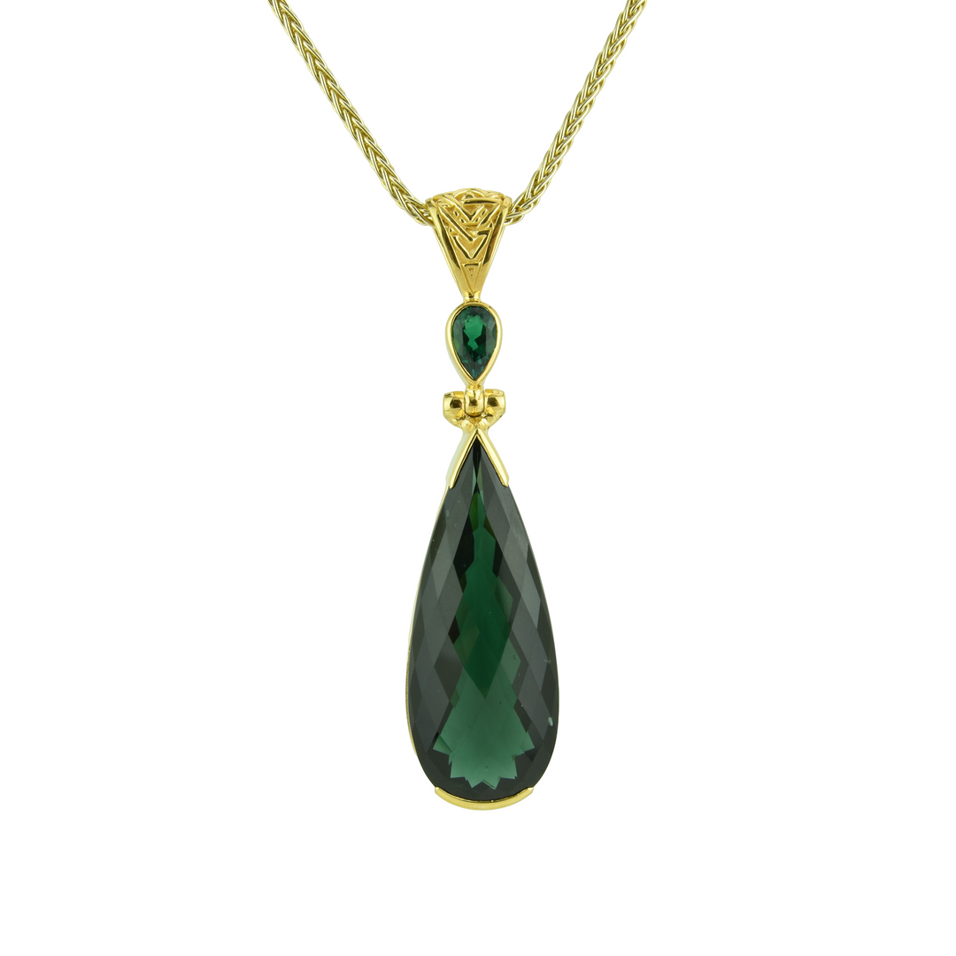 Blue Green Obsidian Pendant
