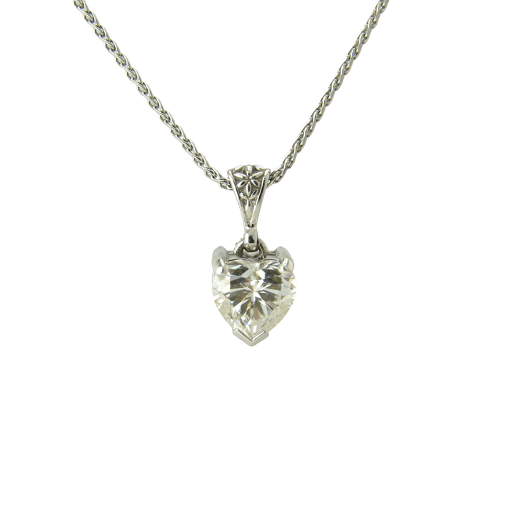 White Moissanite Pendant