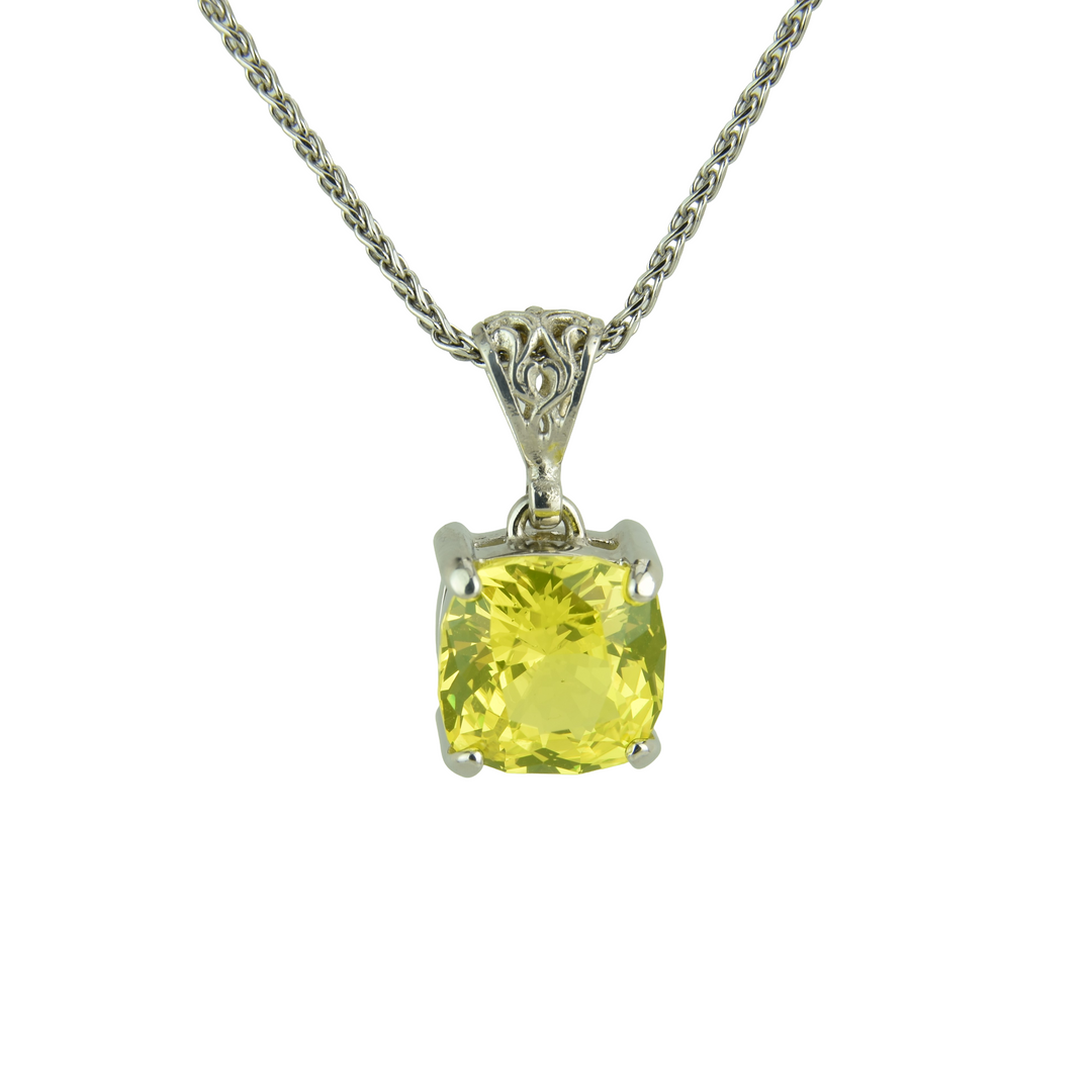 YAG Neon Yellow Garnet Pendant