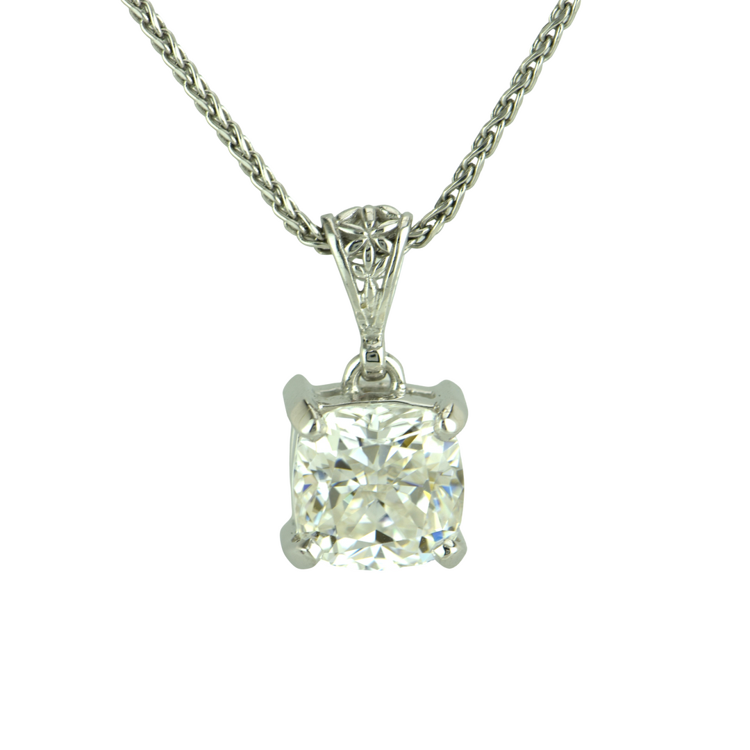 White Moissanite Pendant