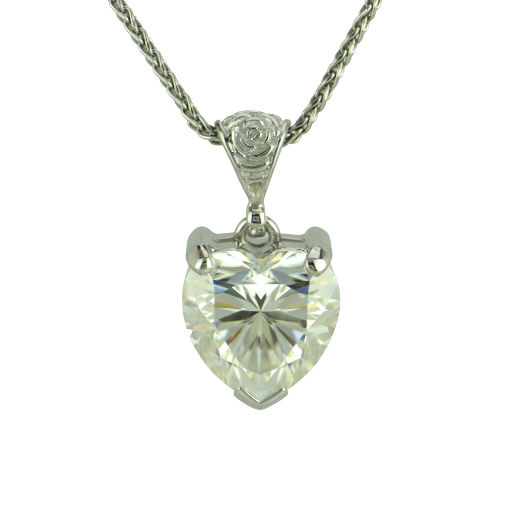 White Moissanite Pendant