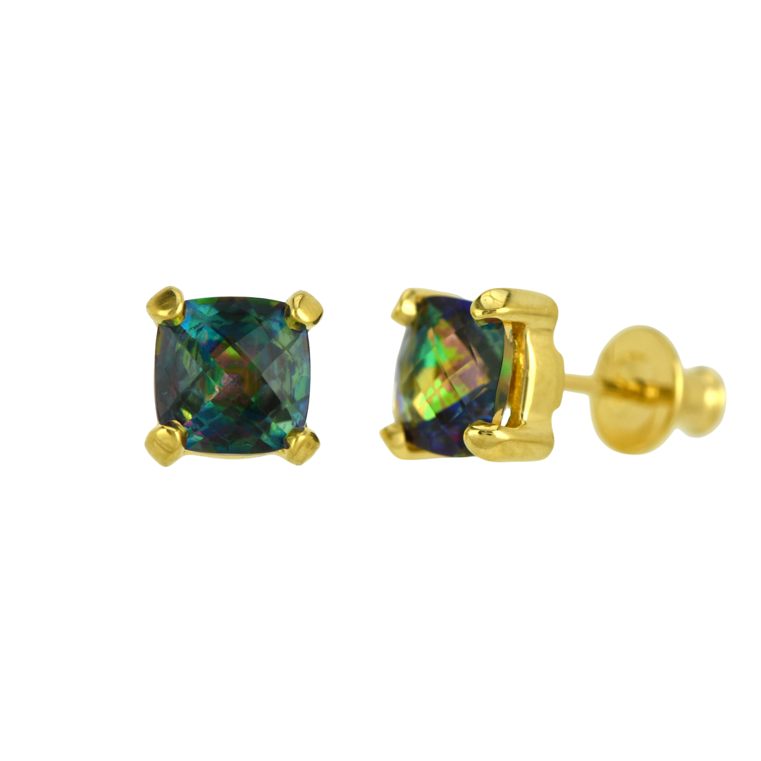 Peacock Mystic Quartz Earrings