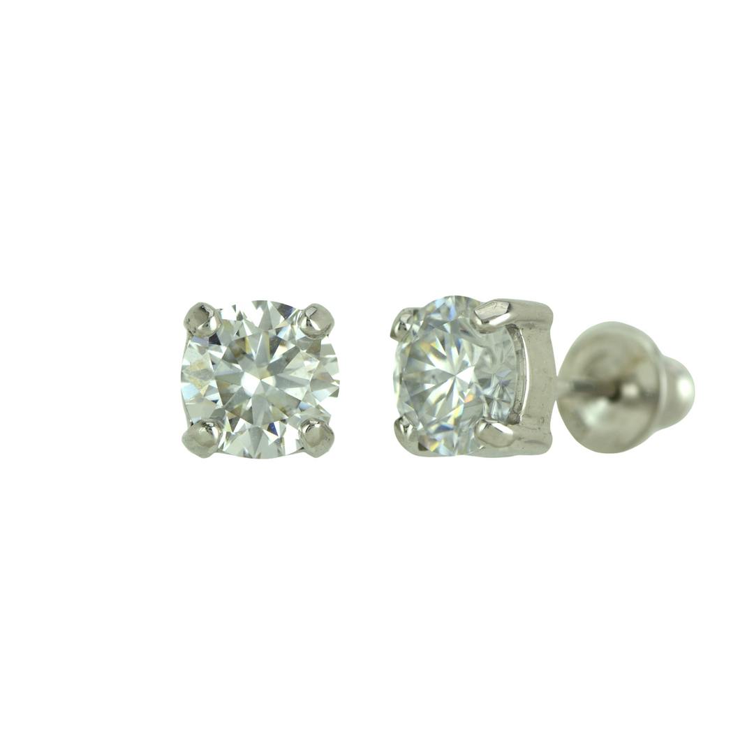 White Moissanite Earrings