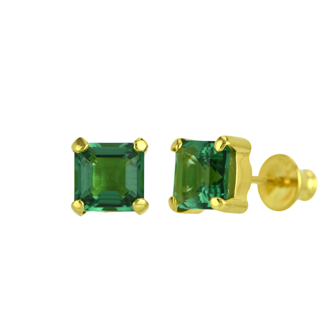Green Hydro Quartz Earrings