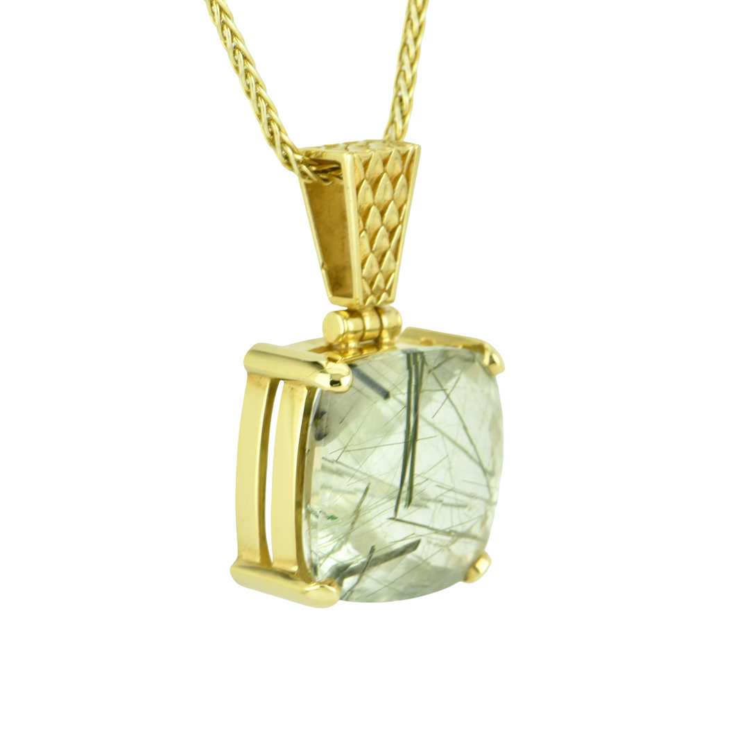 Green Rutilated Quartz Pendant
