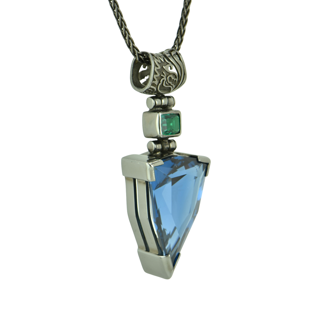 Blue Green Spinel Pendant