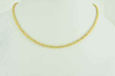 Byzantine Sterling Silver Chain with Yellow Gold Plate