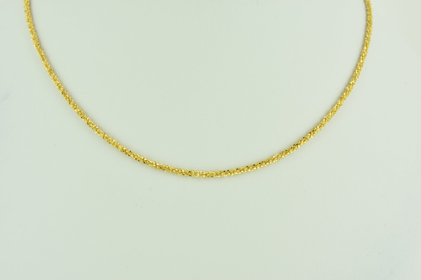 Diamond Cut Twisted Sterling Silver Chain with Yellow Gold Plate