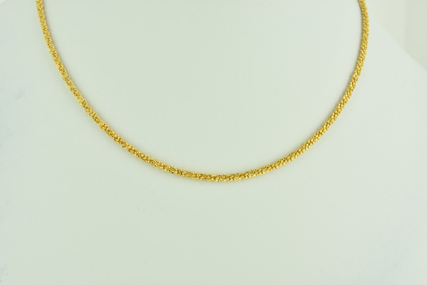 Diamond Cut Twisted Sterling Silver Chain with Yellow Gold Plate