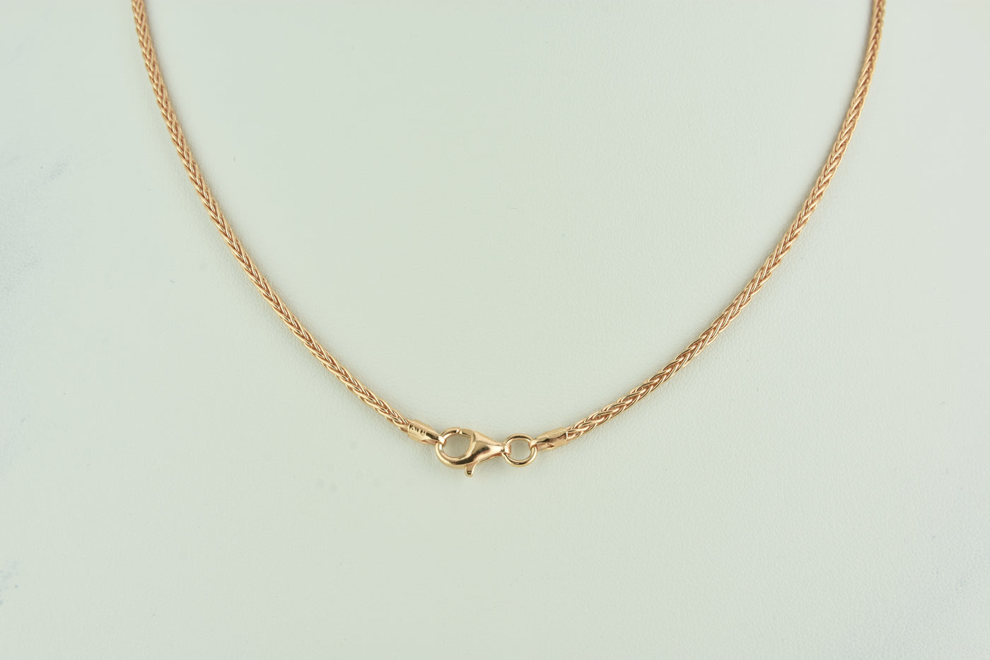 Italian Braid Sterling Silver Chain with Rose Gold Plate