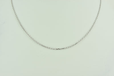 Delicate Link Italian Sterling Silver Chain plated in White Rhodium