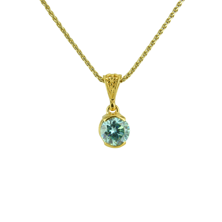 Blue Moissanite Pendant