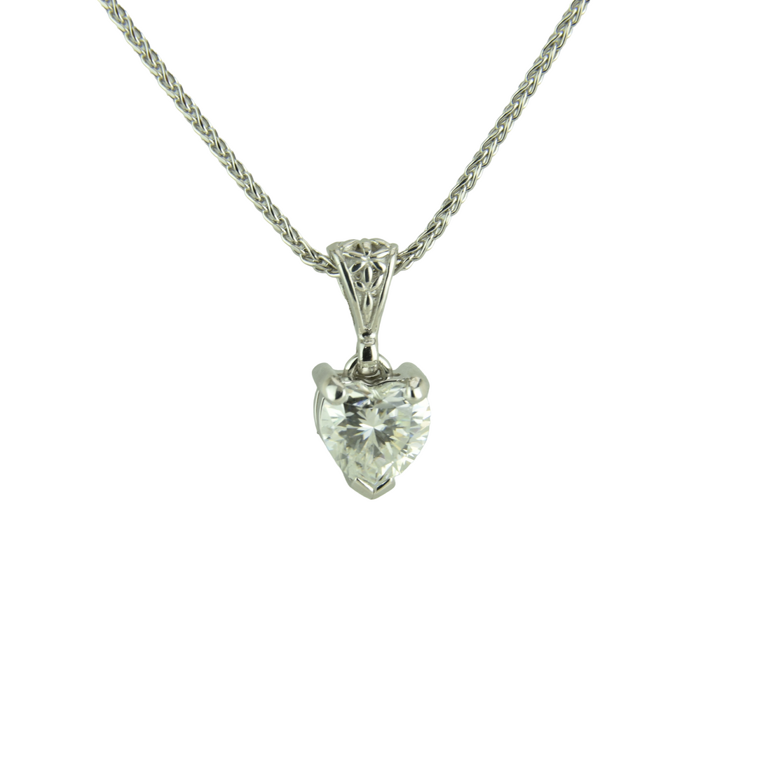 White Moissanite Pendant