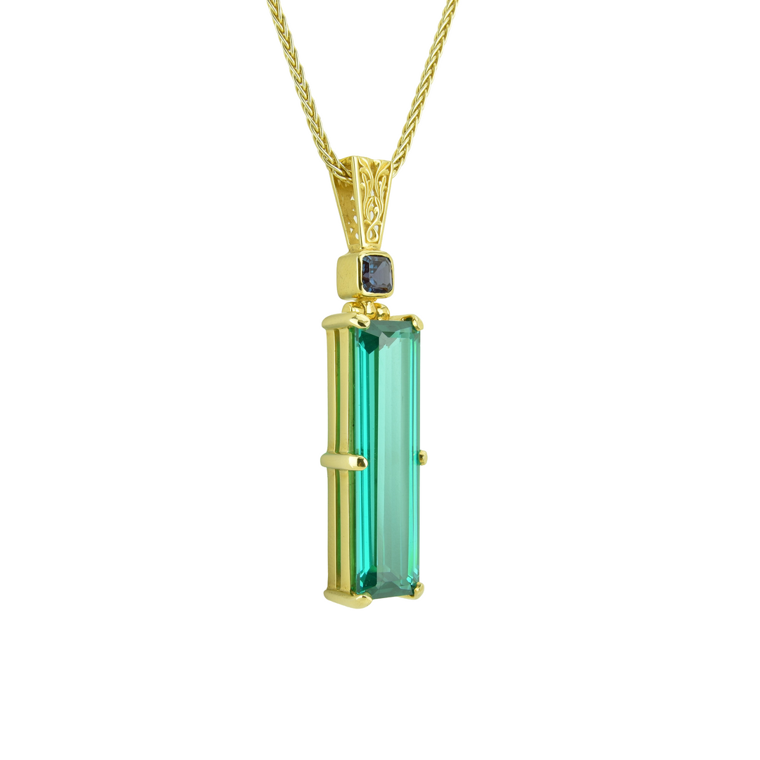 YAG Paraiba Effect Pendant