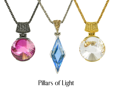 Pillars of Light-Shasta Pink Sapphire, White Sapphire, and Atlantean Spinel
