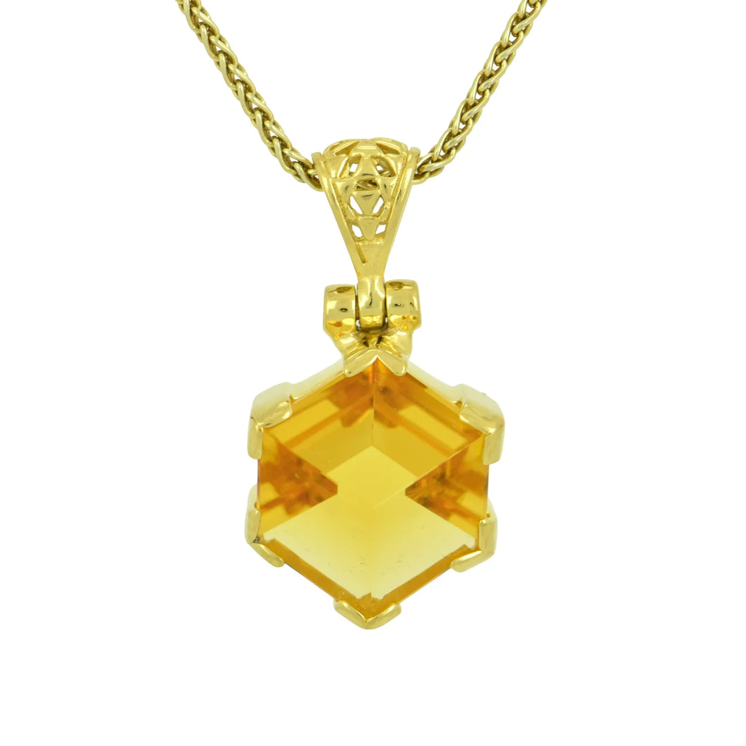 golden portal hydro quartz crystal gemstone pendant necklace