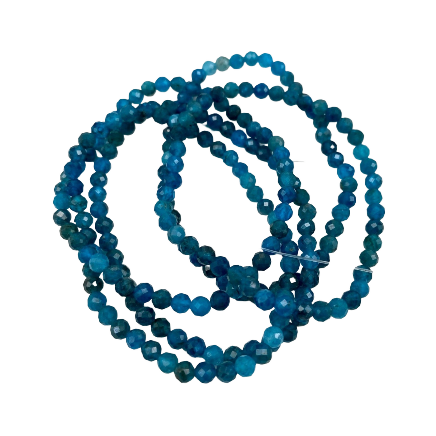 Blue Apatite Bead Bracelet 4mm