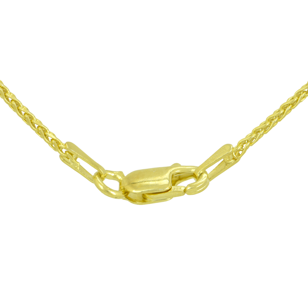 Petite Braid Sterling Silver Chain in Yellow Gold plate