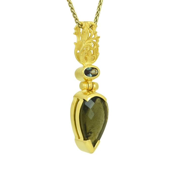Faceted Moldavite Pendant