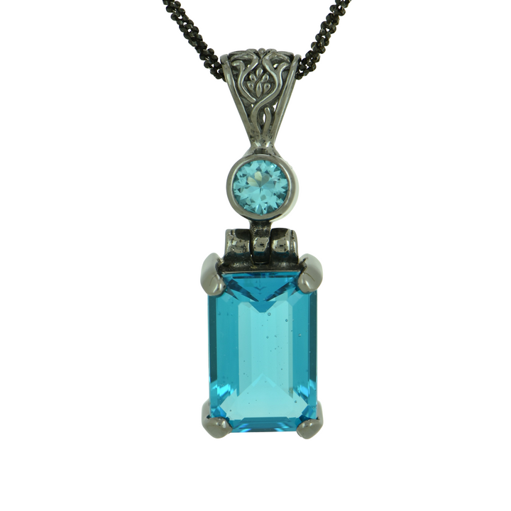 Blue Green Obsidian Pendant