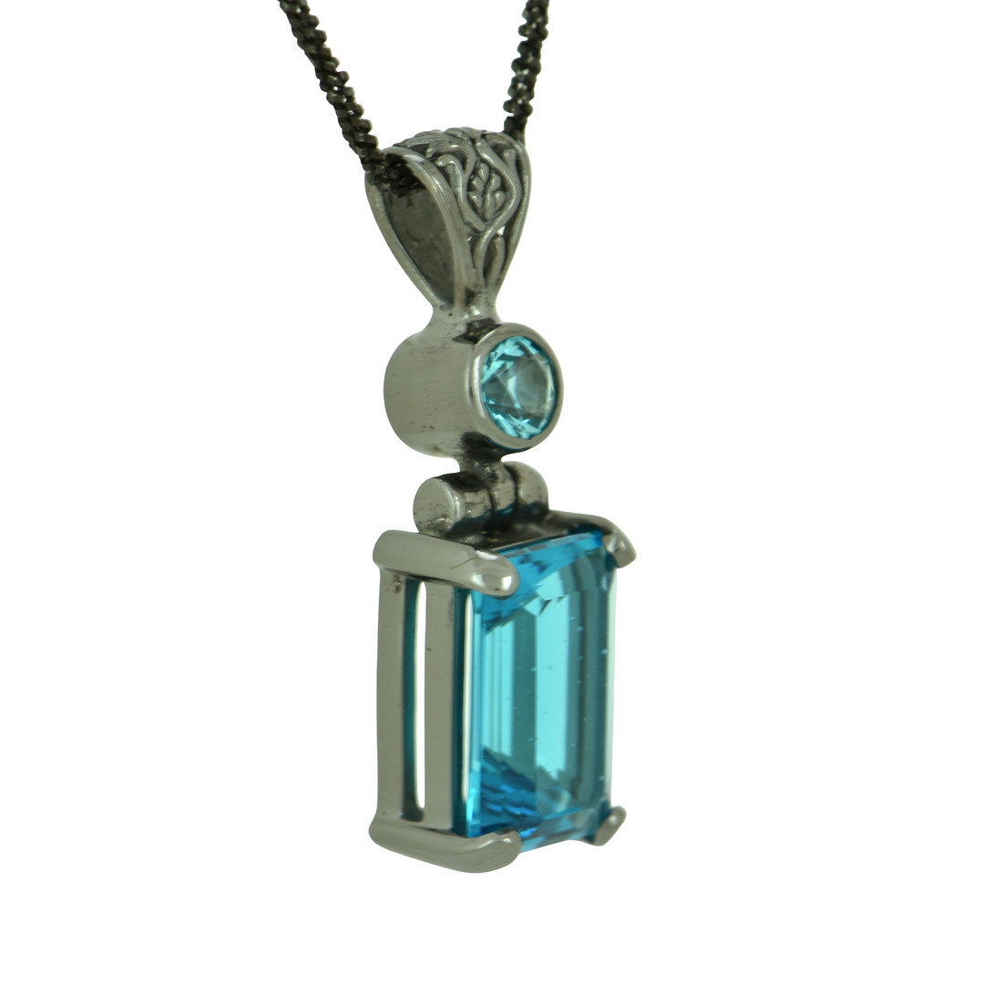 Blue Green Obsidian Pendant