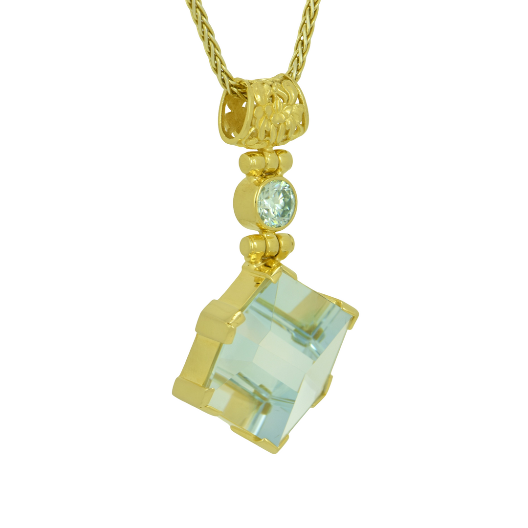 Blue Topaz Portal Quartz Pendant