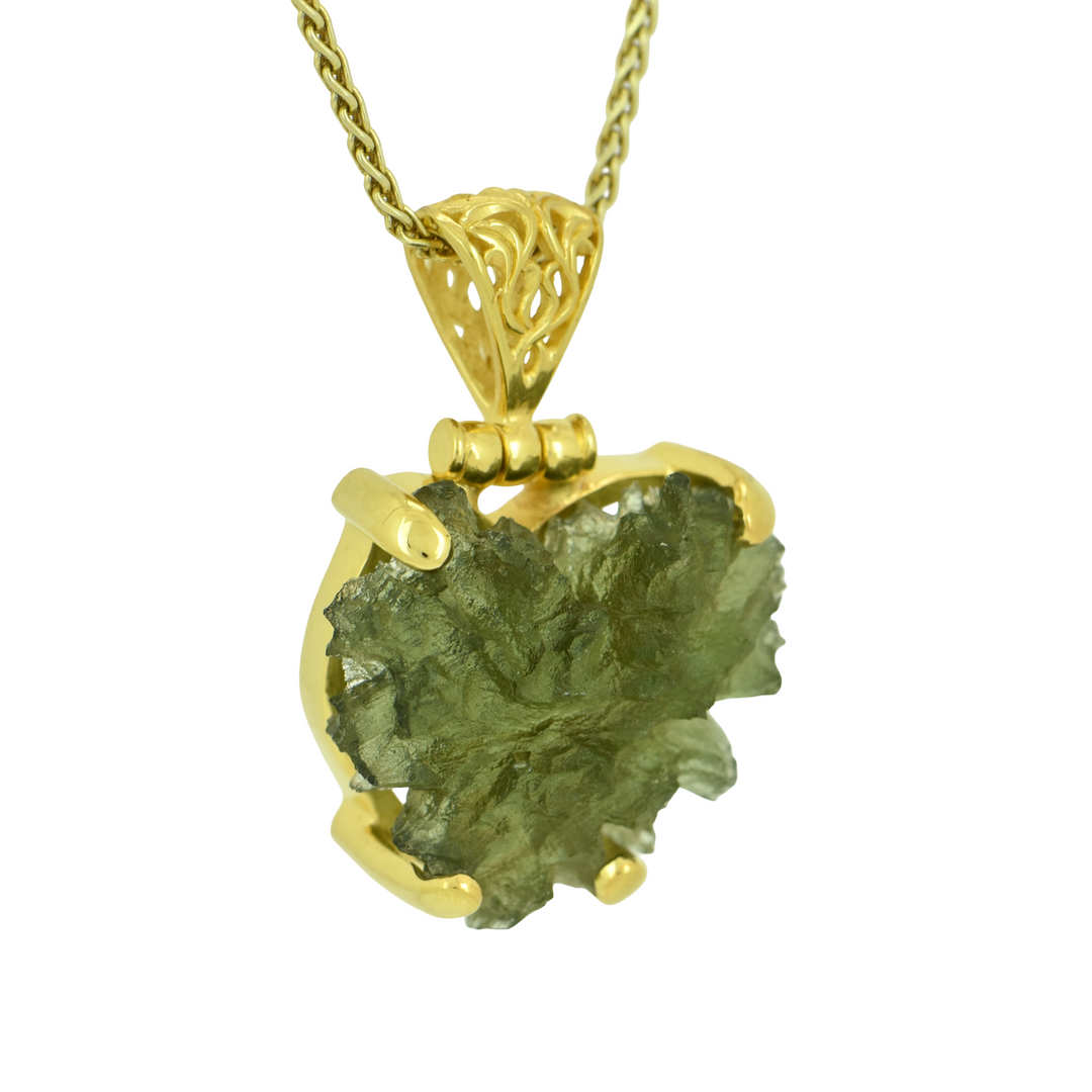 Besednice Moldavite Heart Pendant