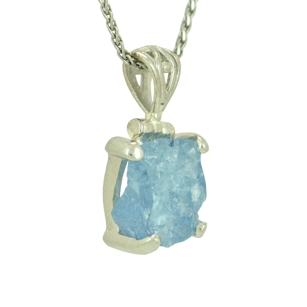 Raw Blue Beryl Pendant