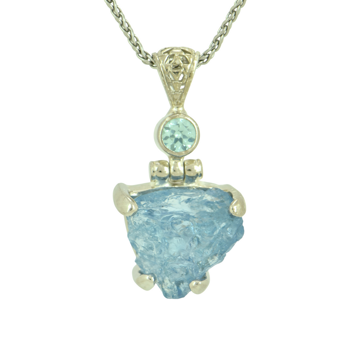 Raw Blue Beryl Pendant