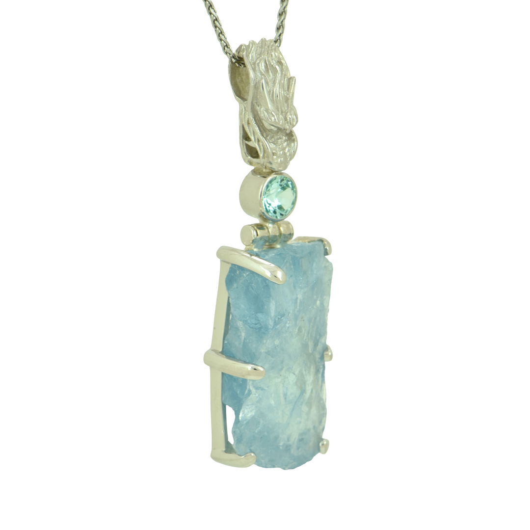 Raw Blue Beryl Pendant