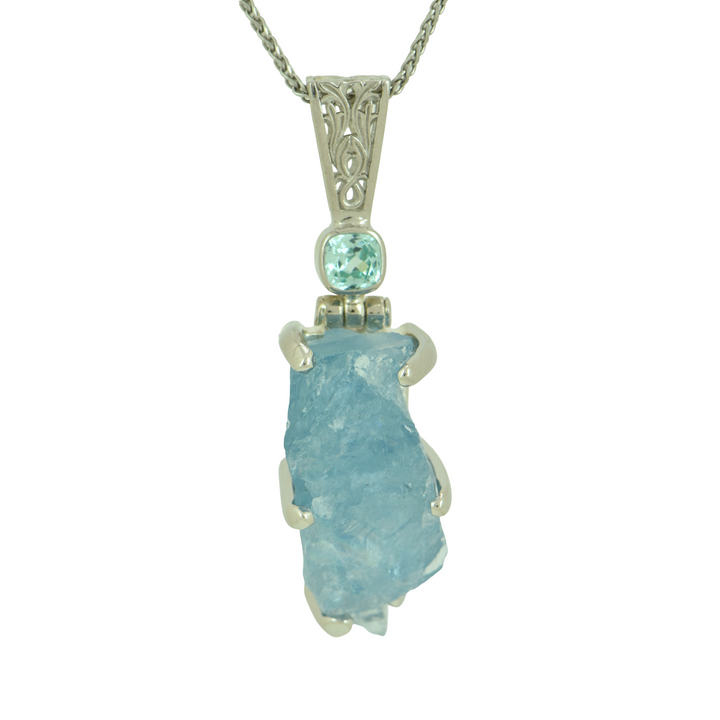 Raw Blue Beryl Pendant
