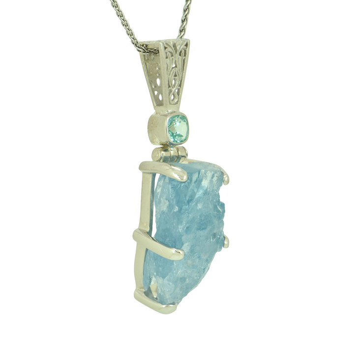 Raw Blue Beryl Pendant