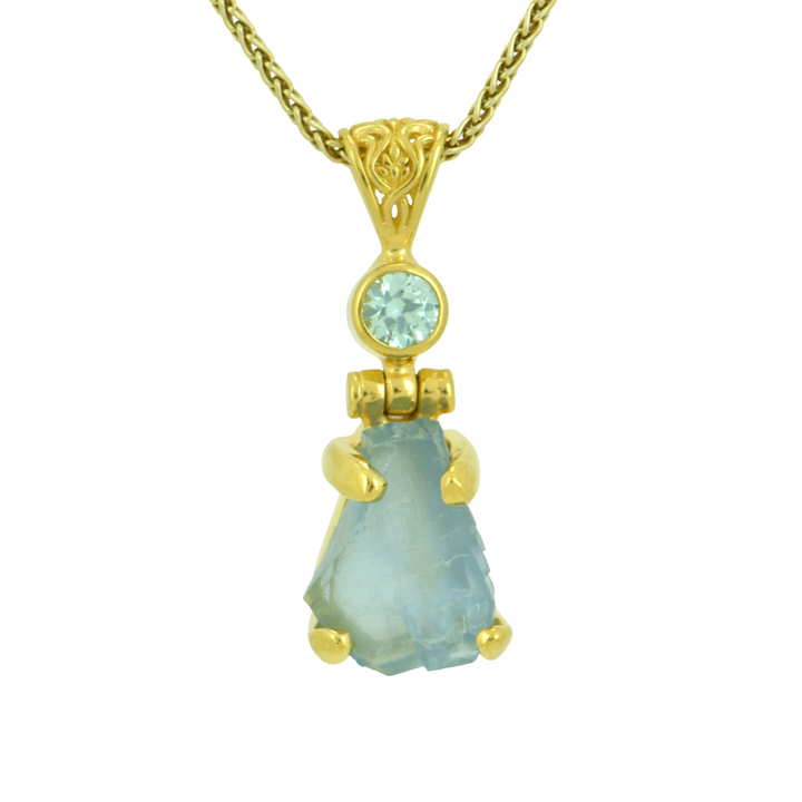 Raw Blue Beryl Pendant
