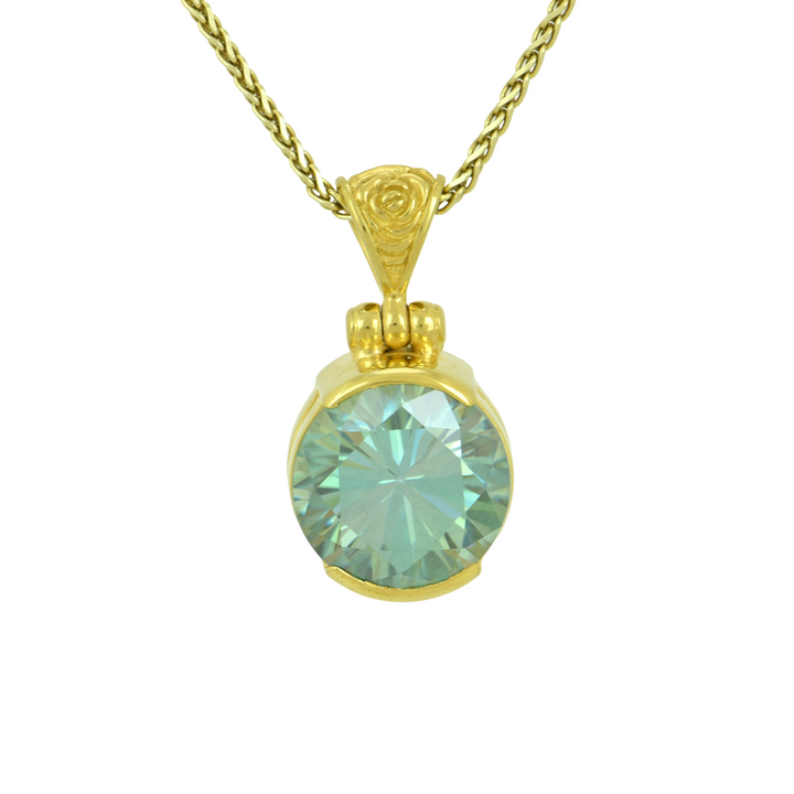 Light Blue Moissanite Pendant