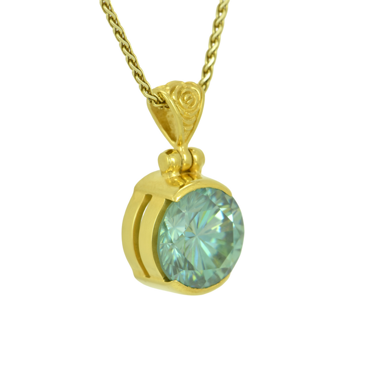 Light Blue Moissanite Pendant