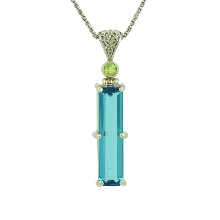 Blue Green Obsidian Pendant