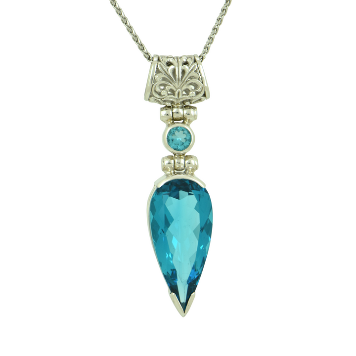 Blue Green Obsidian Pendant