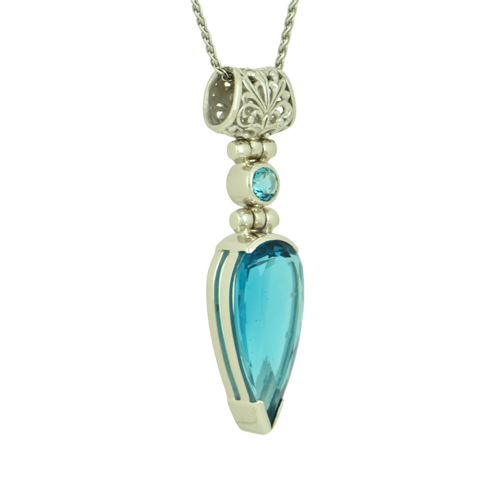 Blue Green Obsidian Pendant
