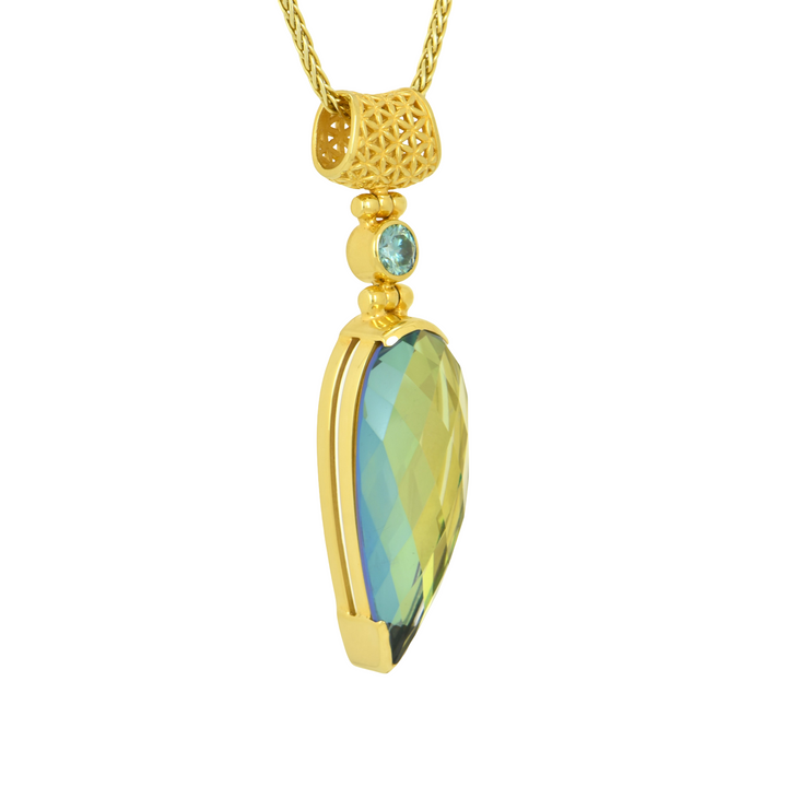Luminous Heart Mystic Quartz Pendant