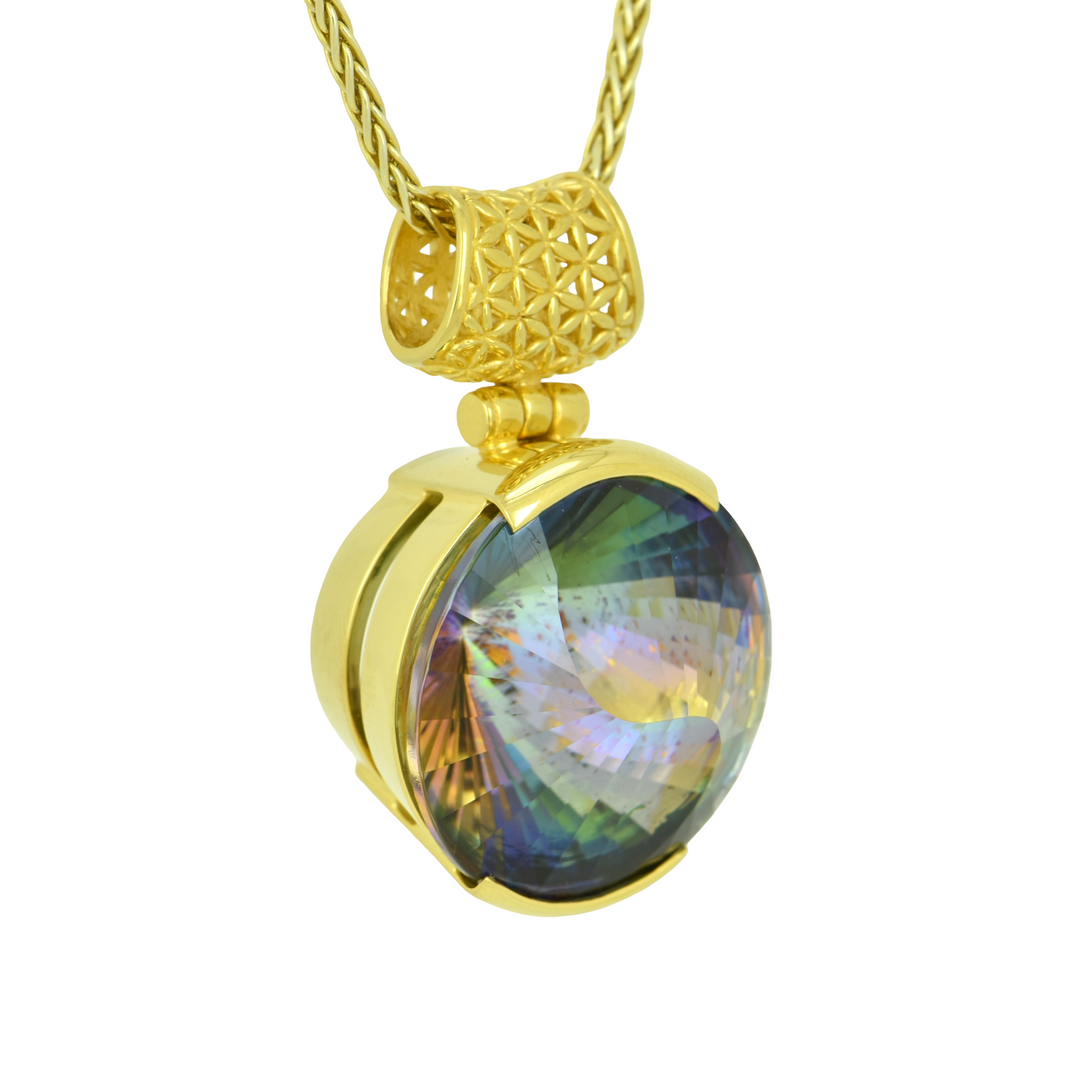Luminous Heart Mystic Quartz Pendant