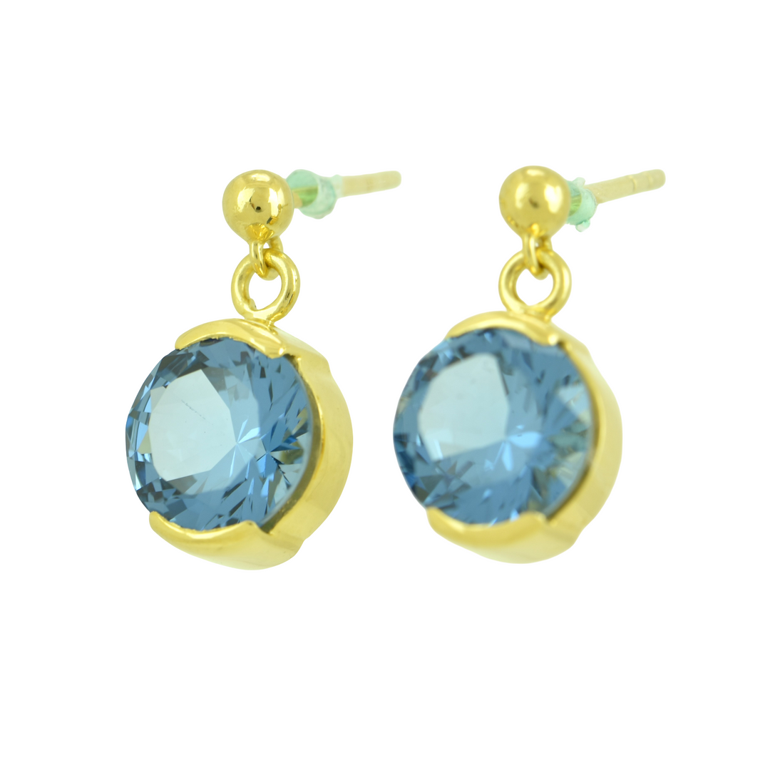 Blue Green Spinel Earrings