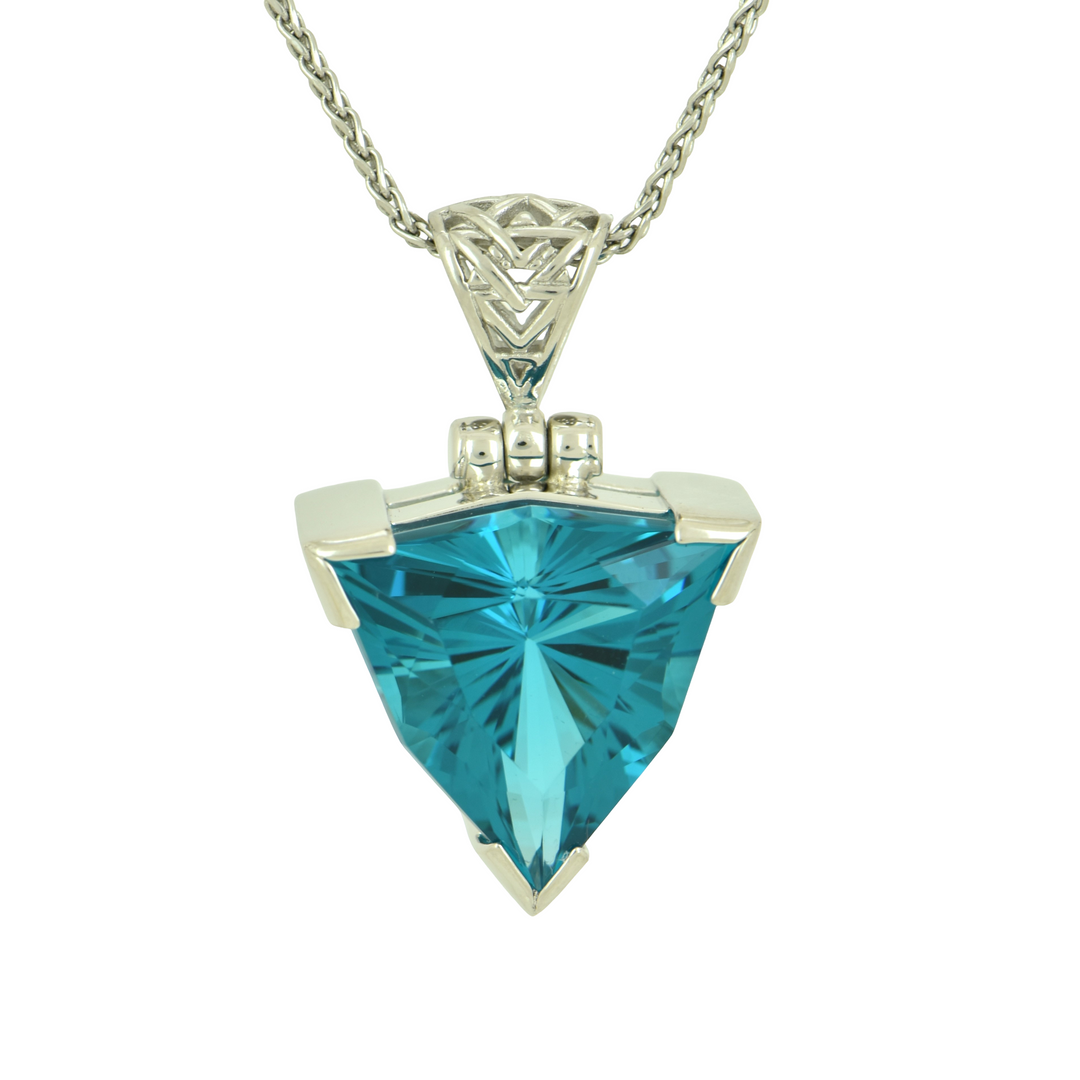 Blue Green Obsidian Pendant