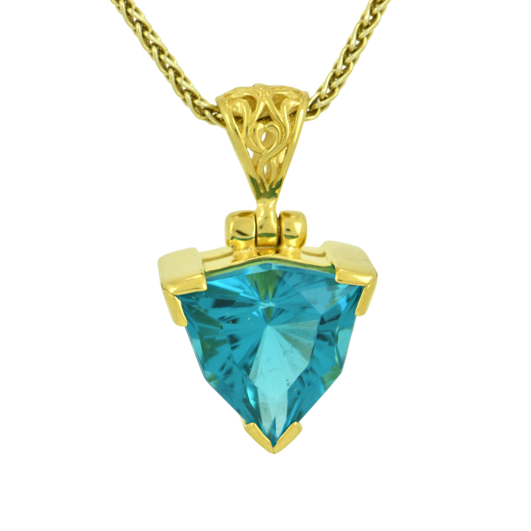Blue Green Obsidian Pendant
