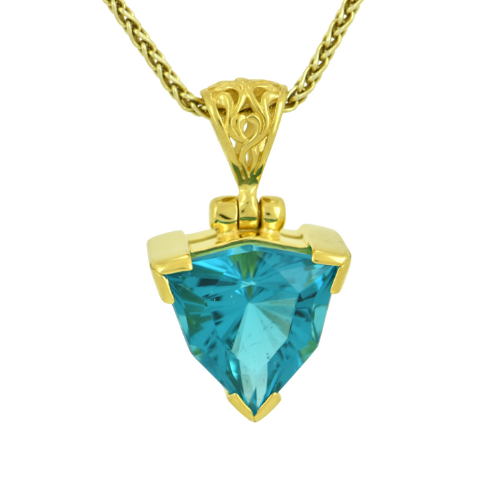 Blue Green Obsidian Pendant