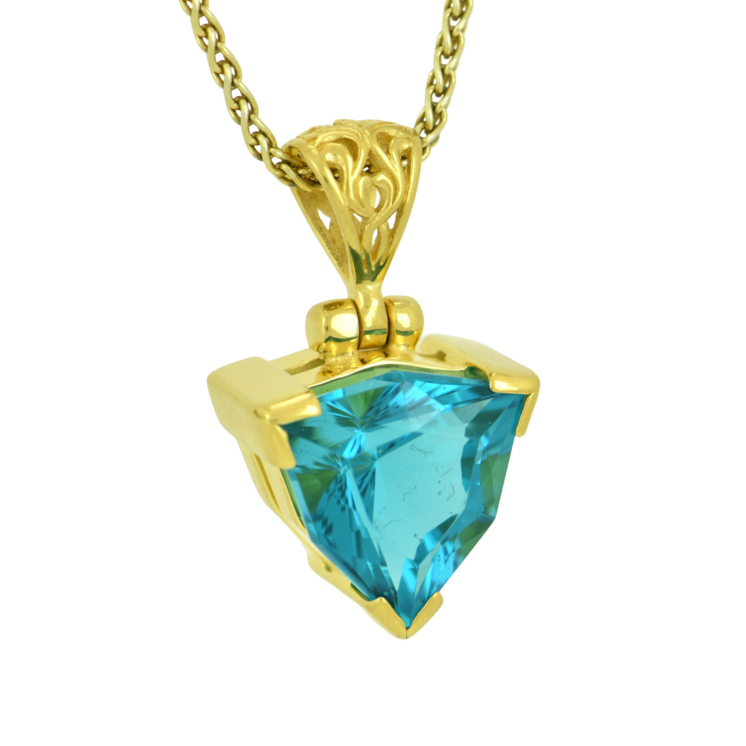 Blue Green Obsidian Pendant