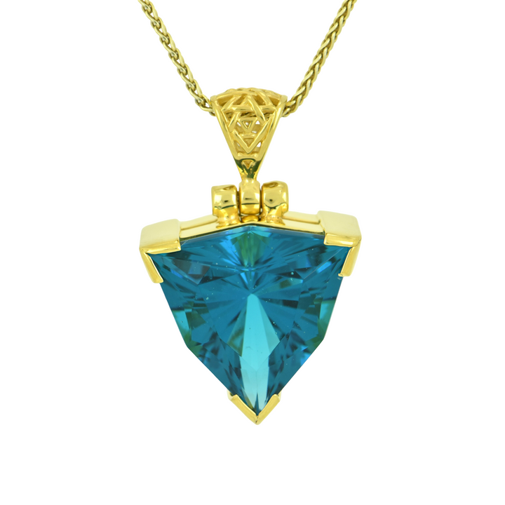 Blue Green Obsidian Pendant