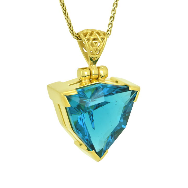 Blue Green Obsidian Pendant